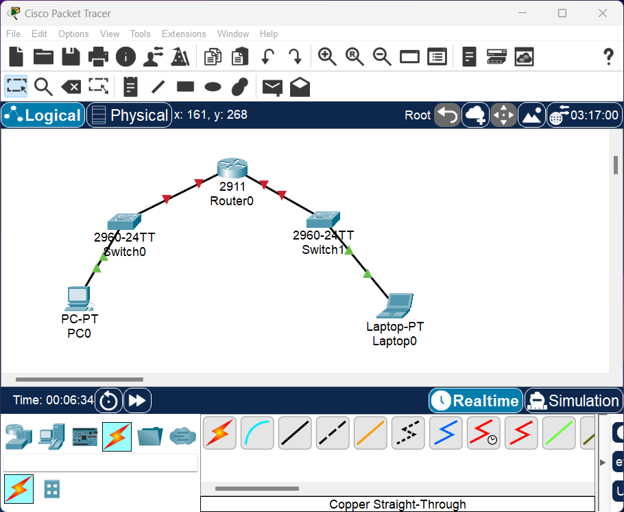 Red LAN en Cisco Packet Tracer con PCs, servidor, tablet y router