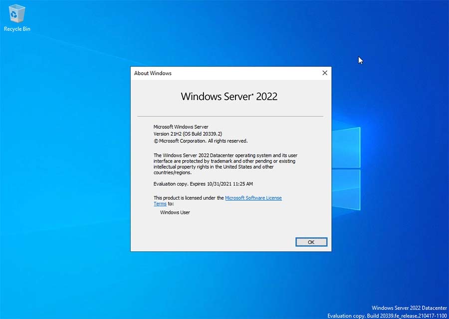Máquina virtual con Windows Server 2022